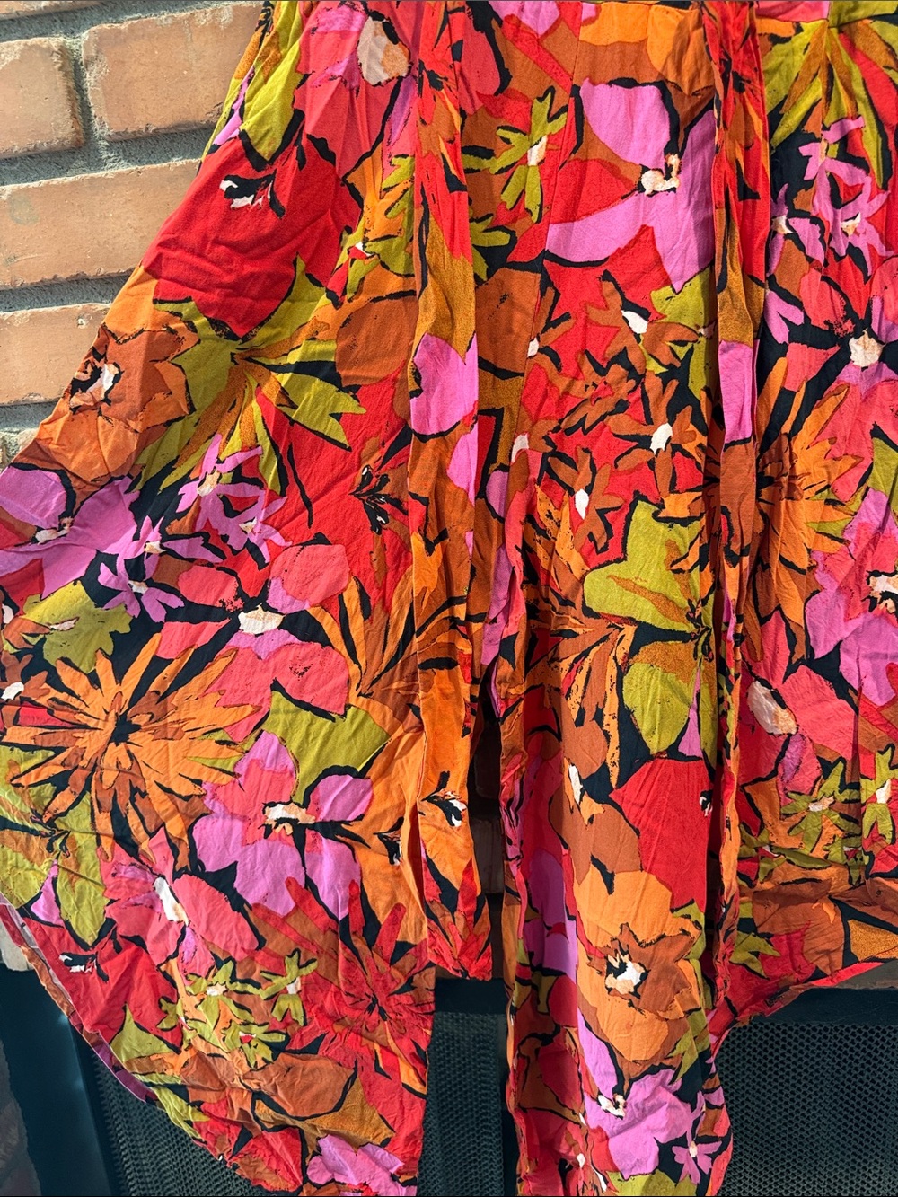 MSK Bold Floral romper in Red, Pink & Orange - Picture 2 of 3
